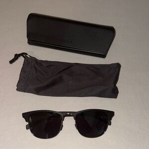 black ROKA "Cambridge" clubmaster-style sunglasses